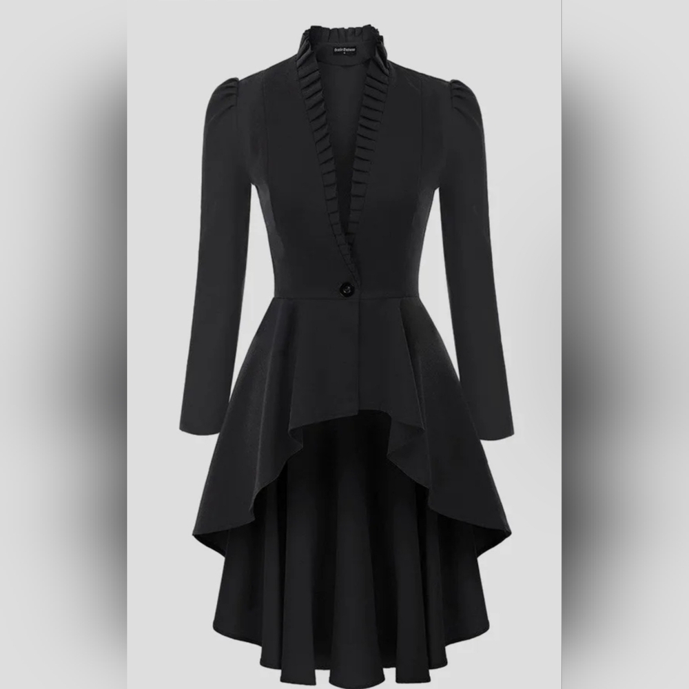 Scarlet Darkness Women's Steampunk High Low Cloak Dress